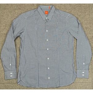 Hugo Boss‎ Men's Check Button Up Long Sleeve Shirt Size Large
